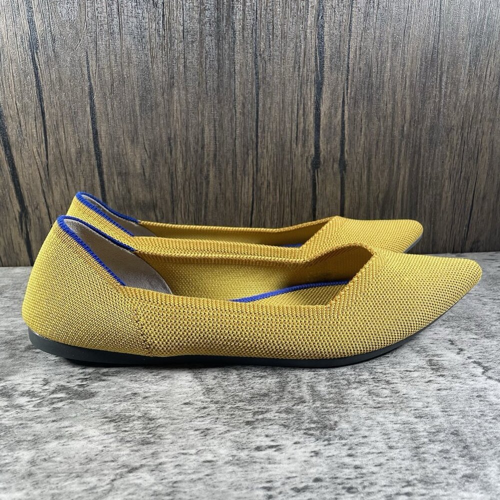 Rothy’s The Point Authentic Ballet Flats Marigold Yellow Knit Flats Size 8.5 EUC - Picture 3 of 9